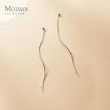 925 Sterling Silver Wave Drop Earrings for Women