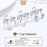 925 Sterling Silver Heart Square CZ Stud Earrings For Women Children Baby