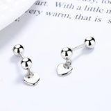 925 Sterling Silver Heart Square CZ Stud Earrings For Women Children Baby