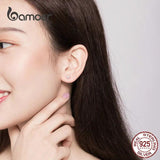 925 Silver CZ Flower Stud Earrings for Girls