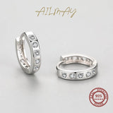 925 Silver Geometric Zircon Earrings Women's Fine Jewelry