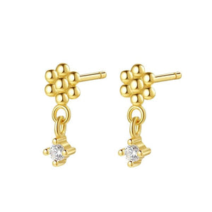 S925 Silver Tassel Zircon Stud Earrings for Women