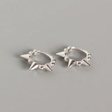 925 Silver Sweet Beads Rivets Round Stud Earrings for Women