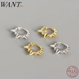 925 Silver Sweet Beads Rivets Round Stud Earrings for Women
