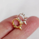 925 Silver Sweet Beads Rivets Round Stud Earrings for Women