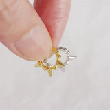 925 Silver Sweet Beads Rivets Round Stud Earrings for Women