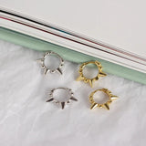 925 Silver Sweet Beads Rivets Round Stud Earrings for Women