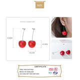 Trusta 925 Silver Cherry Stud Earrings For Women DA163