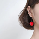 Trusta 925 Silver Cherry Stud Earrings For Women DA163