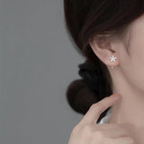 925 Silver Flower Stud Earrings Wedding Jewelry