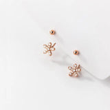 925 Silver Flower Stud Earrings Wedding Jewelry