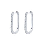 925 Silver CZ Round Pierced Cartilage Hoop Earrings for Women