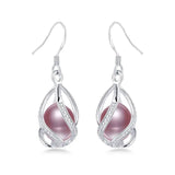 Freshwater Pearl Drop Earrings Silver 925 Women Wedding Jewelry