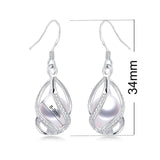 Freshwater Pearl Drop Earrings Silver 925 Women Wedding Jewelry