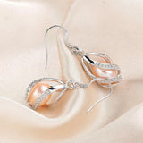 Freshwater Pearl Drop Earrings Silver 925 Women Wedding Jewelry