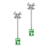 Platinum Bow Knot Gem Earrings Zircon Silver Plated