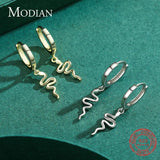 925 Silver Snake Animal Hoop Earrings Hypoallergenic
