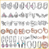 925 Sterling Silver Asymmetric Stars Earrings