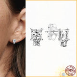 925 Sterling Silver Asymmetric Stars Earrings