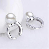 925 Sterling Silver Pearl Hoop Earrings Jewelry Woman Arrival