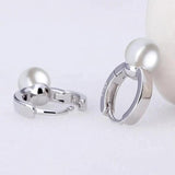 925 Sterling Silver Pearl Hoop Earrings Jewelry Woman Arrival