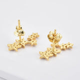925 Silver Star Stud Earring Zircon CZ Crystal Jewelry