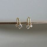 925 Silver French Crystal 14k Earrings Women Jewelry