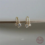 925 Silver French Crystal 14k Earrings Women Jewelry