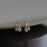 925 Silver French Crystal 14k Earrings Women Jewelry