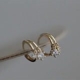 925 Silver French Crystal 14k Earrings Women Jewelry