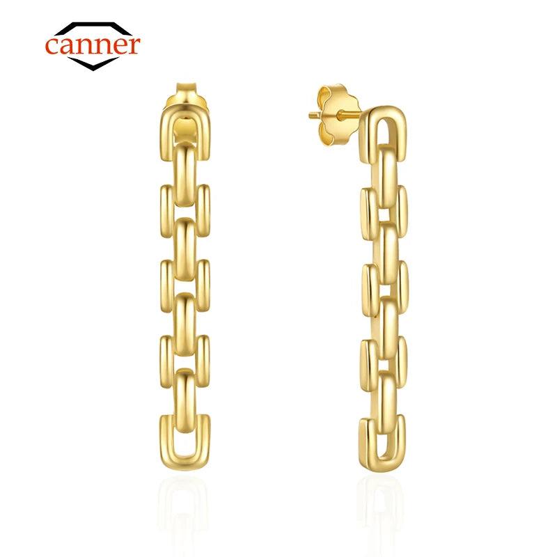 925 Silver Tassel Pendant Earrings 18k Plated European Fine Jewelry