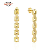 925 Silver Tassel Pendant Earrings 18k Plated European Fine Jewelry