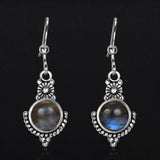 Labradorite Drop Earrings 925 Silver Fine Jewelry