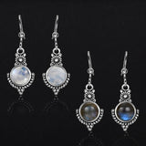 Labradorite Drop Earrings 925 Silver Fine Jewelry