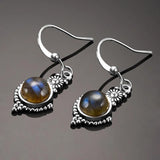 Labradorite Drop Earrings 925 Silver Fine Jewelry