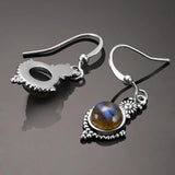 Labradorite Drop Earrings 925 Silver Fine Jewelry