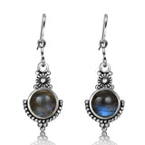 Labradorite Drop Earrings 925 Silver Fine Jewelry
