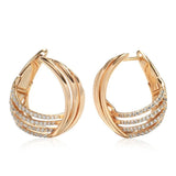 Twist 585 Large Hoops Zircon Earrings for Women Party Wedding