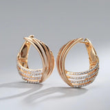 Twist 585 Large Hoops Zircon Earrings for Women Party Wedding