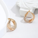 Twist 585 Large Hoops Zircon Earrings for Women Party Wedding
