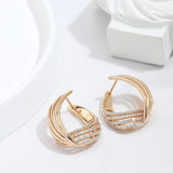 Twist 585 Large Hoops Zircon Earrings for Women Party Wedding
