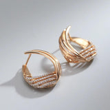 Twist 585 Large Hoops Zircon Earrings for Women Party Wedding