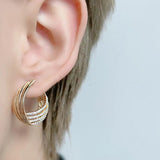 Twist 585 Large Hoops Zircon Earrings for Women Party Wedding