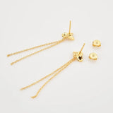 925 Sterling Silver CAMILLE Long Chain Flower Stud Earring Women Jewelry