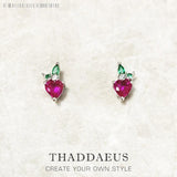 Strawberry Stud Earrings, 925 Sterling Silver, Summer Gift for Women