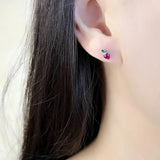Strawberry Stud Earrings, 925 Sterling Silver, Summer Gift for Women