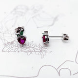 Strawberry Stud Earrings, 925 Sterling Silver, Summer Gift for Women