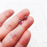 Strawberry Stud Earrings, 925 Sterling Silver, Summer Gift for Women