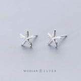 Starfish Stud Earring 925 Sterling Silver Zircon Wedding Jewelry