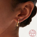 925 Silver Evil Eye Star Moon Zircon Pendant Earrings 18K Plating